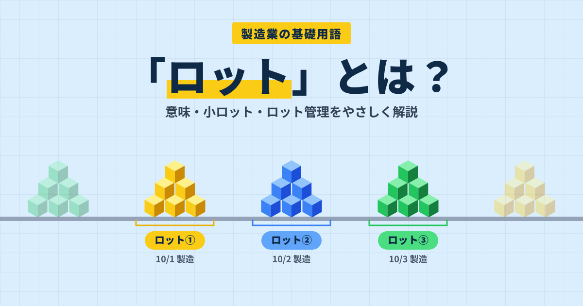 製造業でよく使う「ロット」とは？意味や考え方を解説